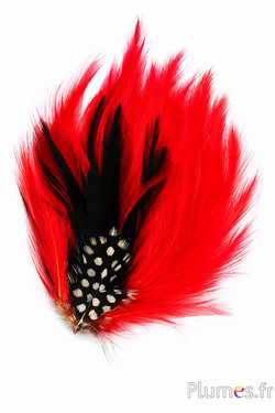 Decorazione gallo-faraona - 13 x 10 cm - rosso-arancio sanguigno